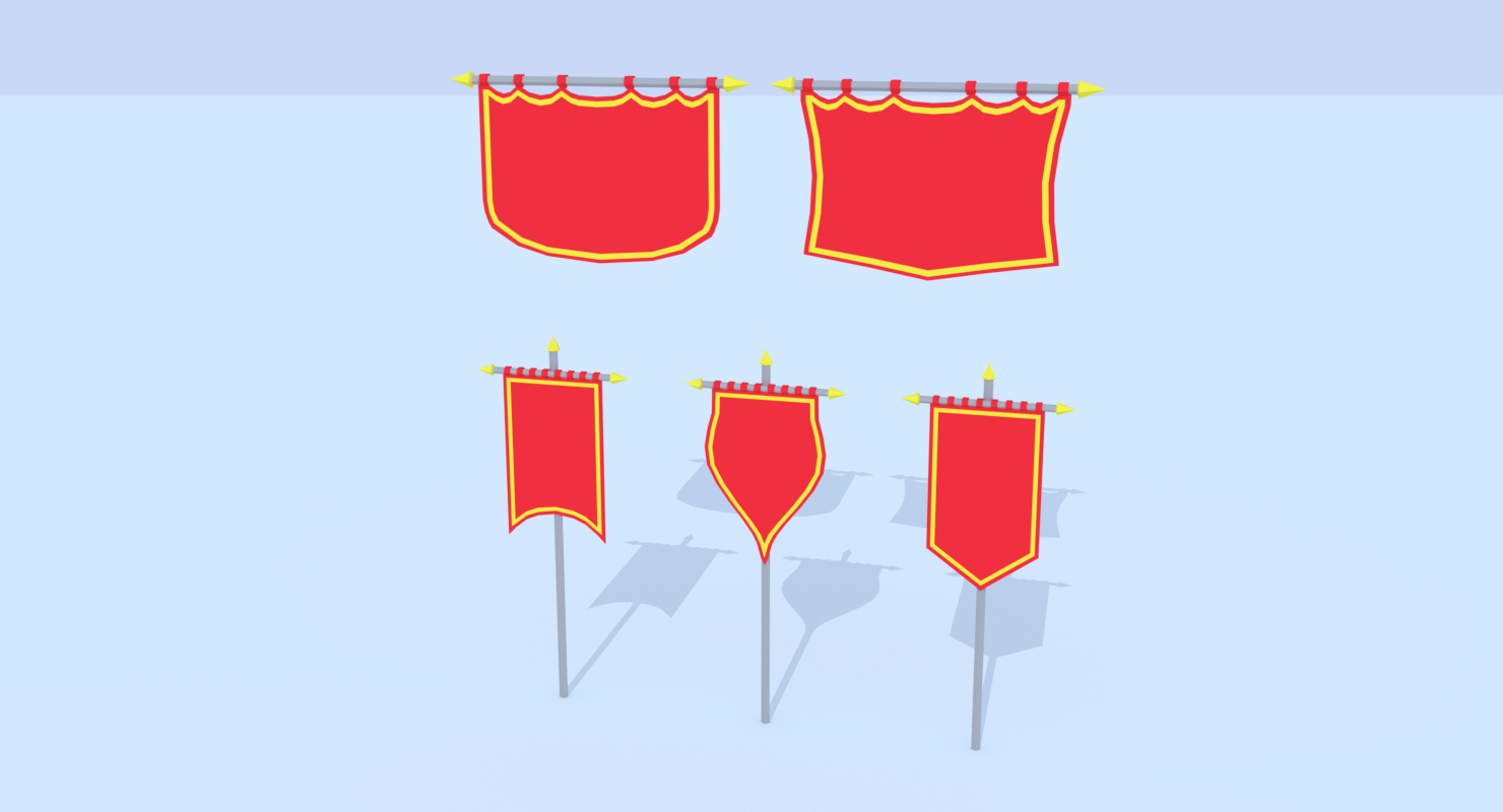 LowPoly Cartoon Banners by denbru | 3DOcean